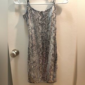 Sequin Snake Print Bodycon Dress